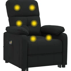 vidaXL Massagesessel Elektrisch Schwarz Stoff