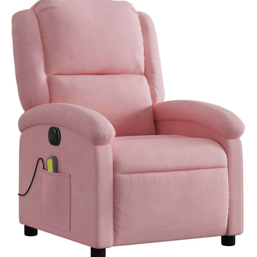vidaXL Massagesessel Elektrisch Rosa Samt