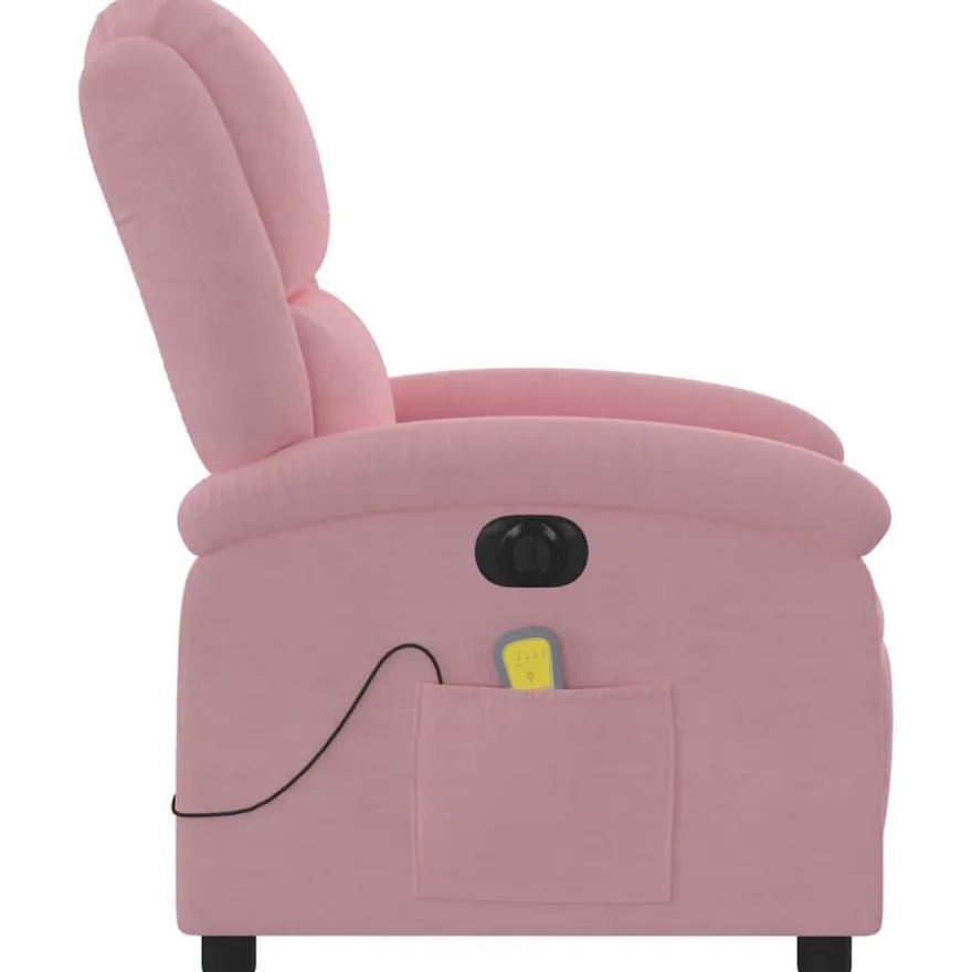 vidaXL Massagesessel Elektrisch Rosa Samt