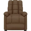 vidaXL Massagesessel Elektrisch Braun Stoff