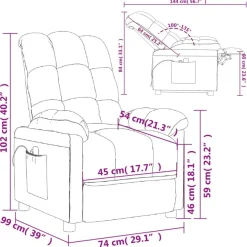 vidaXL Massagesessel Elektrisch Braun Stoff