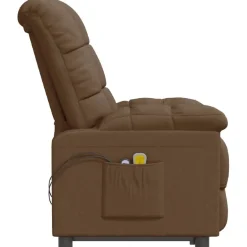 vidaXL Massagesessel Elektrisch Braun Stoff