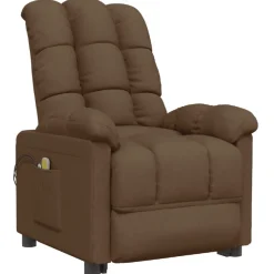 vidaXL Massagesessel Elektrisch Braun Stoff