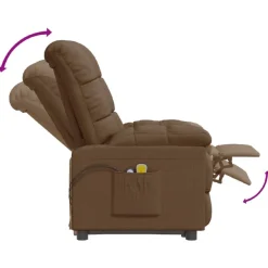 vidaXL Massagesessel Elektrisch Braun Stoff