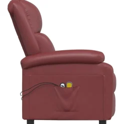vidaXL Massagesessel Elektrisch Weinrot Kunstleder