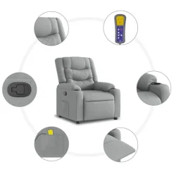 vidaXL Massagesessel Hellgrau Stoff