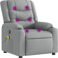 vidaXL Massagesessel Hellgrau Stoff