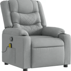 vidaXL Massagesessel Hellgrau Stoff