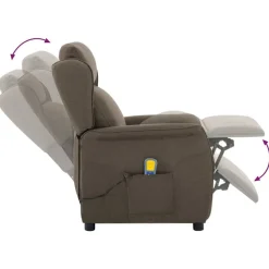 vidaXL Massagesessel mit Kissen Taupe 93,5 x 67,5 x 101,5 cm Stoff