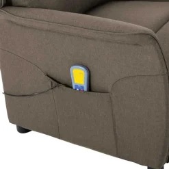 vidaXL Massagesessel mit Kissen Taupe 93,5 x 67,5 x 101,5 cm Stoff