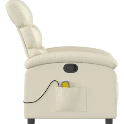 vidaXL Massagesessel mit Relaxfunktion, Kunstleder, Creme