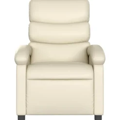 vidaXL Massagesessel mit Relaxfunktion, Kunstleder, Creme