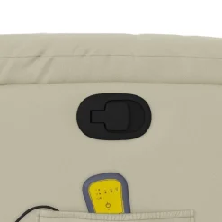 vidaXL Massagesessel mit Relaxfunktion, Kunstleder, Creme