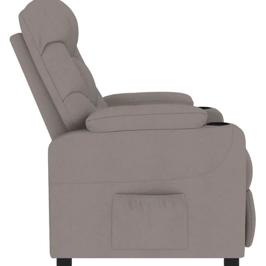 vidaXL Massagesessel Taupe Stoff