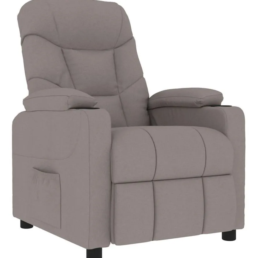 vidaXL Massagesessel Taupe Stoff