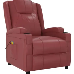 vidaXL Massagesessel Weinrot Kunstleder