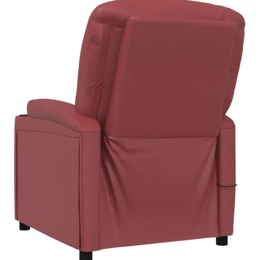 vidaXL Massagesessel Weinrot Kunstleder