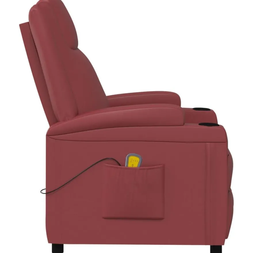 vidaXL Massagesessel Weinrot Kunstleder