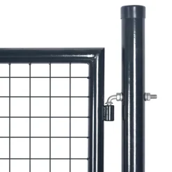 vidaXL Mesh-Gartentor Verzinkter Stahl 85,5x100 cm Grau