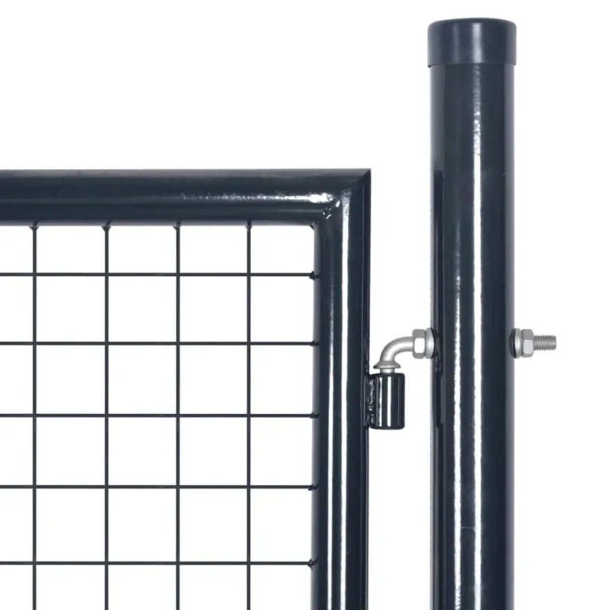 vidaXL Mesh-Gartentor Verzinkter Stahl 85,5x100 cm Grau