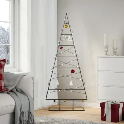 vidaXL Metall-Weihnachtsbaum für Dekorationen Schwarz 150 cm