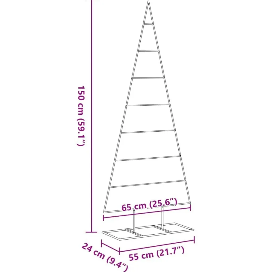 vidaXL Metall-Weihnachtsbaum für Dekorationen Schwarz 150 cm