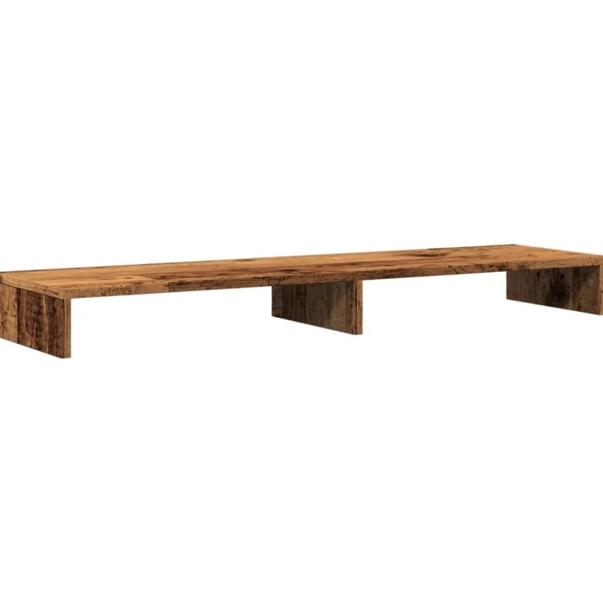 vidaXL Monitorständer Altholz-Optik 100x27x10 cm Holzwerkstoff