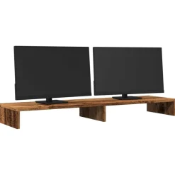 vidaXL Monitorständer Altholz-Optik 100x27x10 cm Holzwerkstoff
