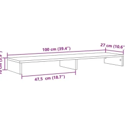 vidaXL Monitorständer Altholz-Optik 100x27x10 cm Holzwerkstoff