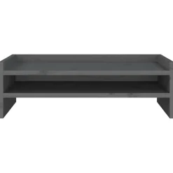 vidaXL Monitorständer Grau 50x24x16 cm Massivholz Kiefer