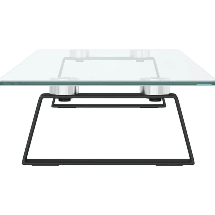 vidaXL Monitorständer Schwarz 80x20x8 cm Hartglas und Metall
