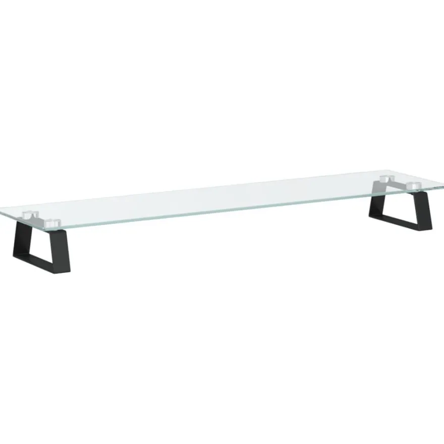 vidaXL Monitorständer Schwarz 80x20x8 cm Hartglas und Metall