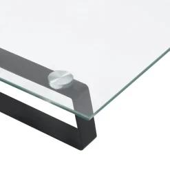 vidaXL Monitorständer Schwarz 80x20x8 cm Hartglas und Metall