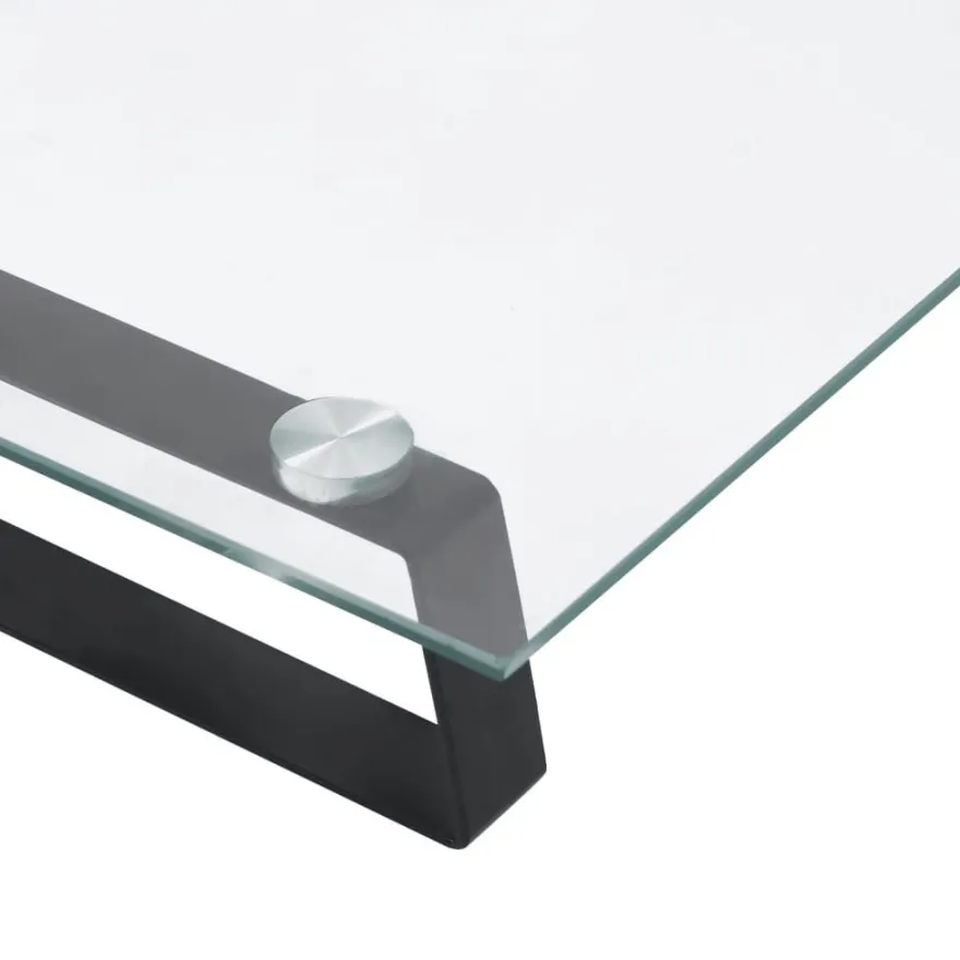 vidaXL Monitorständer Schwarz 80x20x8 cm Hartglas und Metall