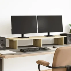 vidaXL Monitorständer Sonoma-Eiche 100x27x15 cm Holzwerkstoff