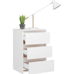 vidaXL Nachttisch Weiß 40x35x62,5 cm Holzwerkstoff