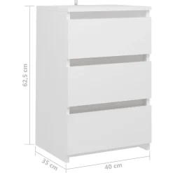 vidaXL Nachttisch Weiß 40x35x62,5 cm Holzwerkstoff
