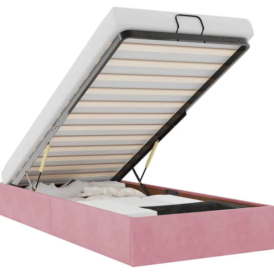 vidaXL Ottoman-Bett ohne Matratze Rosa 100x200 cm Samt