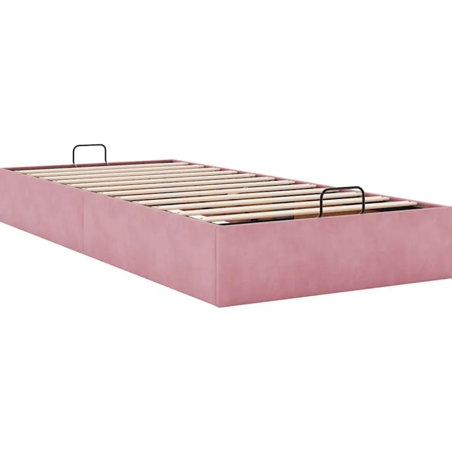 vidaXL Ottoman-Bett ohne Matratze Rosa 100x200 cm Samt