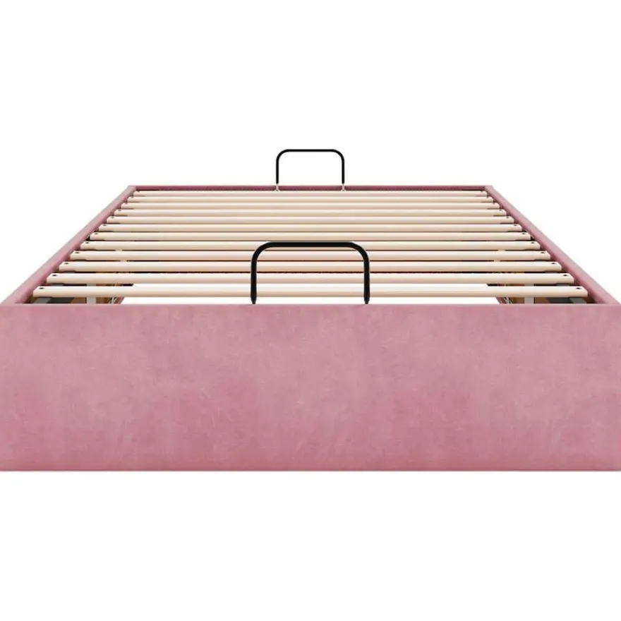 vidaXL Ottoman-Bett ohne Matratze Rosa 100x200 cm Samt