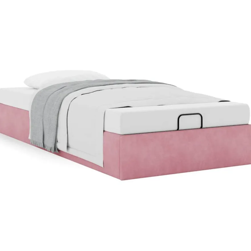vidaXL Ottoman-Bett ohne Matratze Rosa 100x200 cm Samt