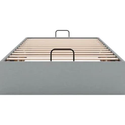 vidaXL Ottoman-Bett ohne Matratze Hellgrau 100x200 cm Stoff