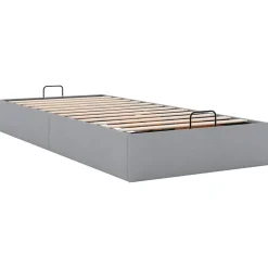 vidaXL Ottoman-Bett ohne Matratze Hellgrau 100x200 cm Stoff
