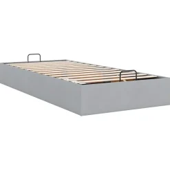 vidaXL Ottoman-Bett ohne Matratze Hellgrau 100x200 cm Stoff