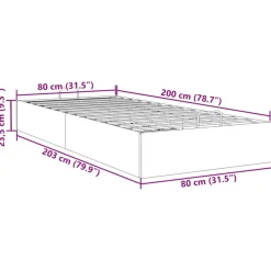 vidaXL Ottoman-Bett ohne Matratze Dunkelgrau 80x200 cm Stoff