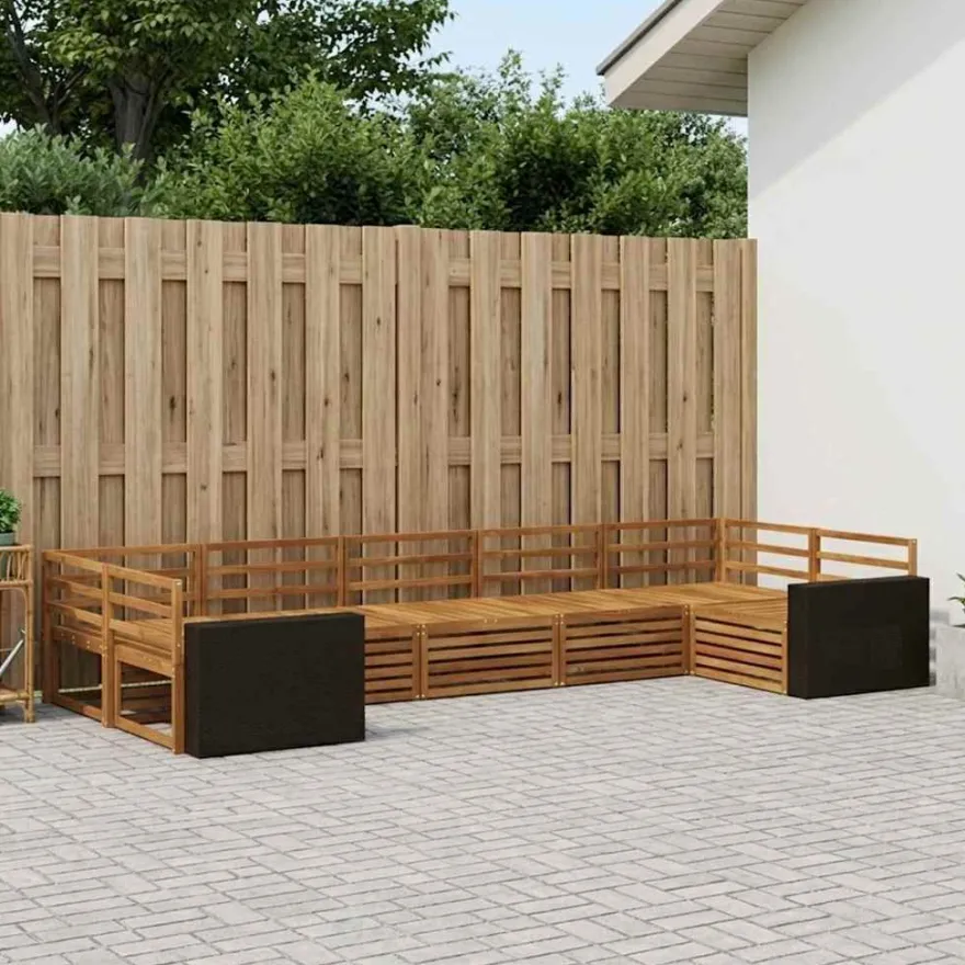 vidaXL Outdoor-Sofagarnitur 7 stk. Natur Massivholz Akazie