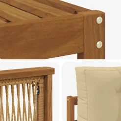 vidaXL Outdoor-Sofagarnitur 7 stk. Natur und Beige