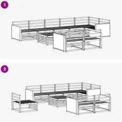 vidaXL Outdoor-Sofagarnitur 9 stk