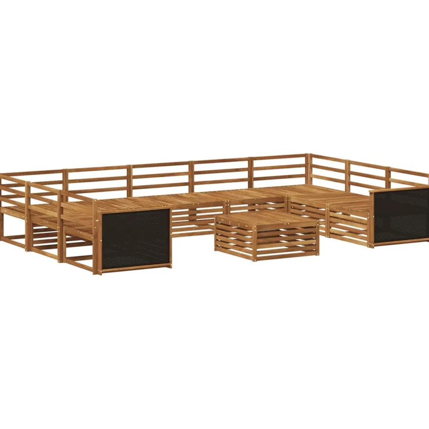 vidaXL Outdoor-Sofagarnitur 10 stk. Natur Massivholz Akazie