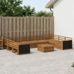 vidaXL Outdoor-Sofagarnitur 10 stk. Natur Massivholz Akazie